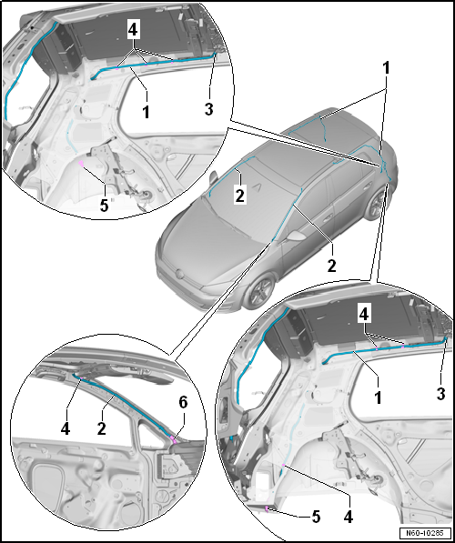 Assembly overview - water drainage hoses