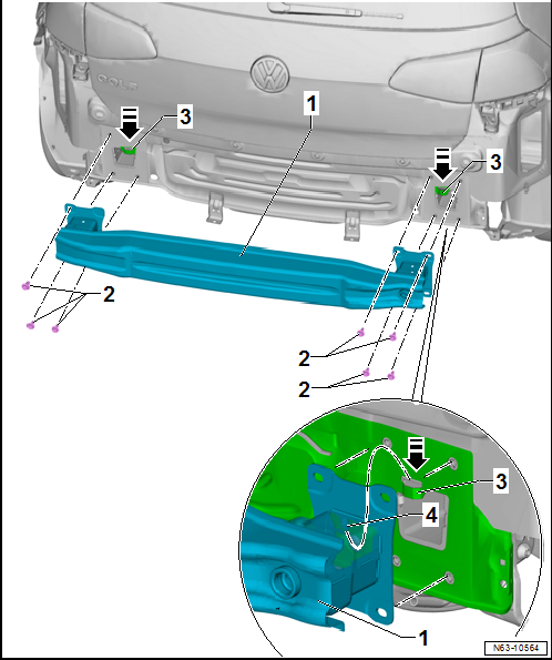 Removing and installing impact bar