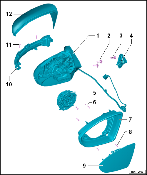Assembly overview - exterior mirror