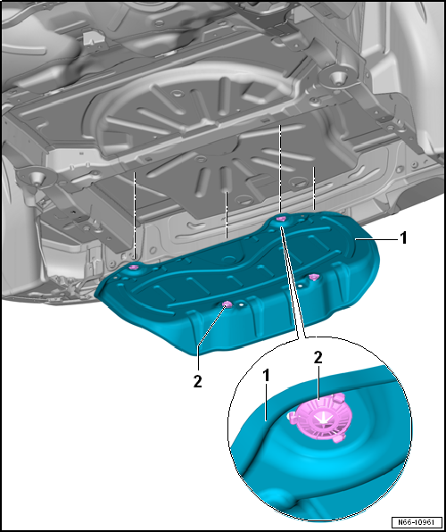 Removing and installing heat shield for rear silencer
