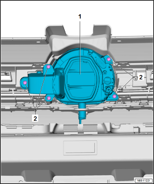 Removing and installing flap for charging bay