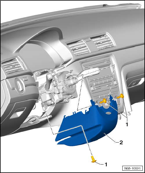 Removing and installing lower steering column trim