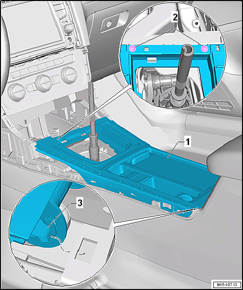 Removing and installing centre console insert