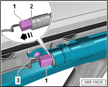 Removing and installing curtain airbag with igniter, 2-door and 4-door models