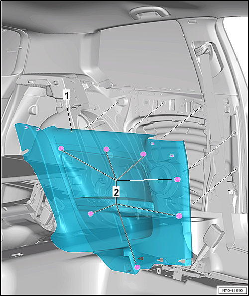 Assembly overview - side trim panel