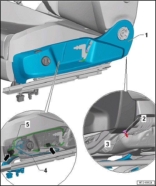 Removing and installing seat trim on sill side, seat of type "ergo Aktiv"