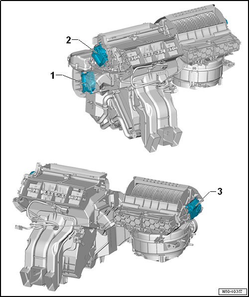 Overview of fitting locations - front control motors, LHD vehicles