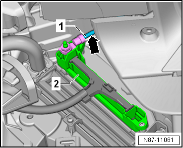 Checking auxiliary air heater element -Z35- with auxiliary air heater control unit -J604-, LHD vehicles