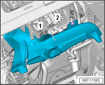 Removing and installing driver side footwell vents, RHD vehicles