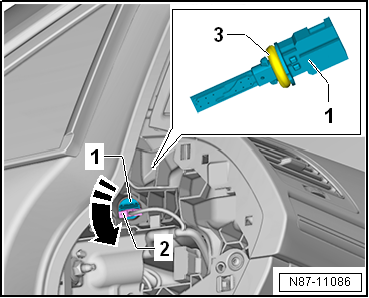 Removing and installing left vent temperature sender -G150