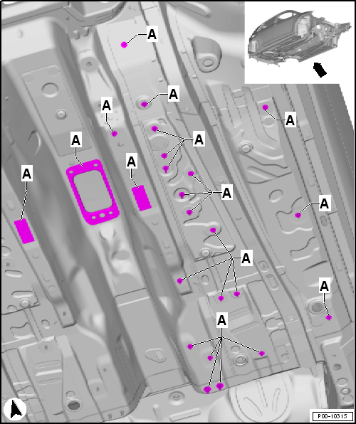Masking areas, front body