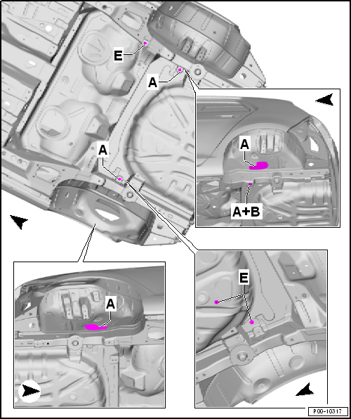 Masking areas, rear body