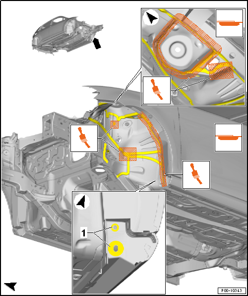 Seam seals, front body