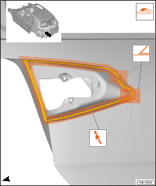Seam seals, rear body