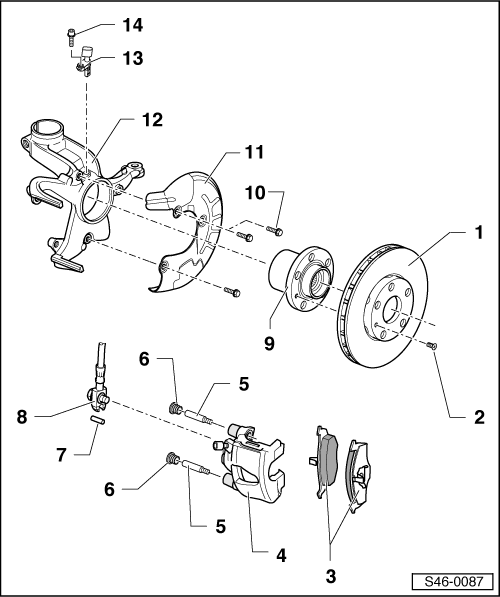 Assembly overview - FS III front brake