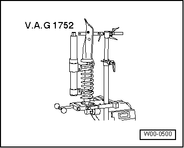 Removing and installing spring, multi-link suspension, right spring for front-wheel drive