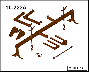Supporting engine in installation position