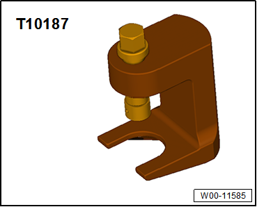 Removing and installing subframe with steering rack, RHD vehicles, except for e-Golf